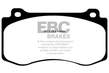 EBC 05-10 Chrysler 300C 6.1 SRT8 Yellowstuff Front Brake Pads (Excl 6 Piston Calipers) - 0