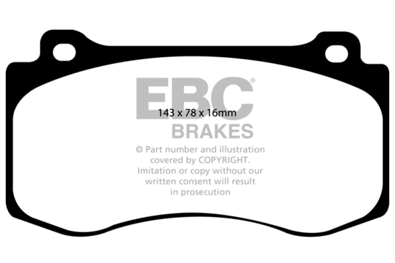 EBC 05-10 Chrysler 300C 6.1 SRT8 Yellowstuff Front Brake Pads (Excl 6 Piston Calipers) - 0