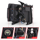 ANZO 2007-2013 Chevrolet Silverado Crystal Headlights Black-5