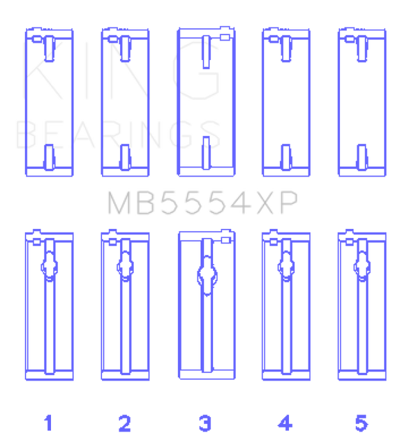 King Engine Bearings Toyota 3SGTE Performance Main Bearing Set - Size STD