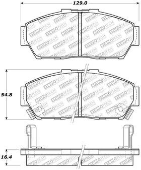 StopTech Performance 93-95 Honda Civic Coupe / 94-95 Civic Hatchback/Sedan Front Brake Pads - 0
