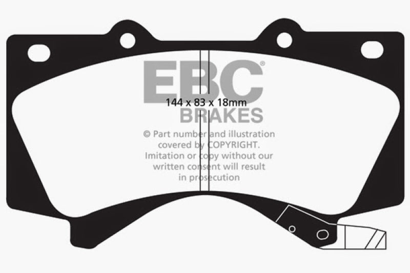 EBC 08+ Lexus LX570 5.7 Yellowstuff Front Brake Pads - 0