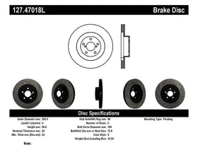 StopTech 02-10 Subaru WRX Slotted & Drilled Left Front Rotor (exc. STi) - 0