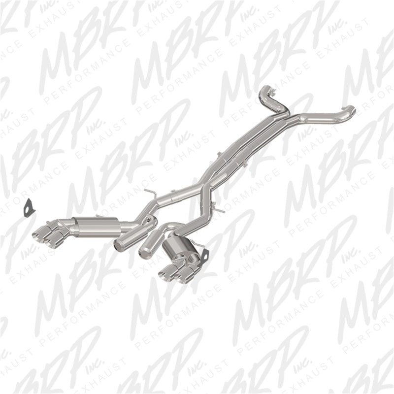 MBRP 2016+ Chevy Camaro SS 6.2L 3in Dual Cat-Back Quad Tip Exhaust Street Version w/ SS T409 Tips - 0