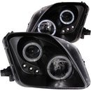 ANZO 1997-2001 Honda Prelude Projector Headlights w/ Halo Black w/ LED-1