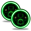 Oracle 7in High Powered LED Headlights - Black Bezel - Green-1