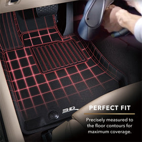 3D MAXpider 2011-2016 BMW 5 Series F10 Kagu 1st Row Floormat - Black - 0