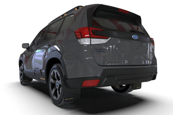 Rally Armor 22-24 Subaru Forester &amp; Wilderness Black UR Mud Flap w/Red Logo