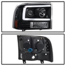 Spyder 99-04 Ford F250 Super Duty Projector Headlights - Light Bar - Black PRO-YD-FF25099V2-LB-BK-9