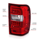ANZO 2001-2011 Ford  Ranger LED Tail Lights w/ Light Bar Chrome Housing Red/Clear Lens-3