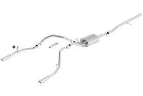 Borla 14 Silv/Sierra 1500 C/B Touring Exhaust /2.75in in Muffler 2.25inout 4inTIp SS Rear Exit - 0