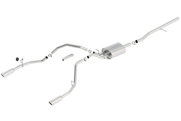 Borla 14 Silv/Sierra 1500 C/B Touring Exhaust /2.75in in Muffler 2.25inout 4inTIp SS Rear Exit