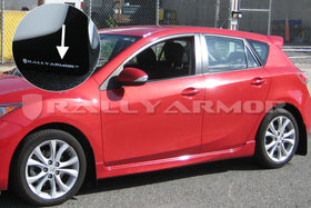 Rally Armor 10-13 Mazda3/Speed3 (Hatch/Sedan) Black UR Mud Flap w/White Logo - 0