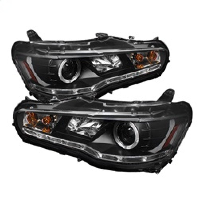 Spyder Mitsubishi Lancer/EVO-10 08-14 Projector Xenon/HID- LED Halo DRL Blk PRO-YD-ML08-HID-DRL-BK - 0