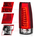 ANZO 1999-2000 Cadillac Escalade LED Taillights Chrome Housing Red/Clear Lens Pair-3