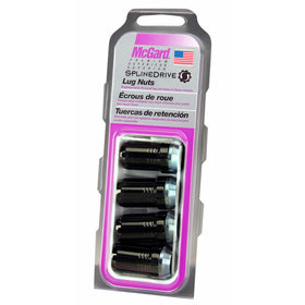 McGard SplineDrive Lug Nut (Cone Seat) M14X1.5 / 1.648in. Length (4-Pack) - Black (Req. Tool) - 0