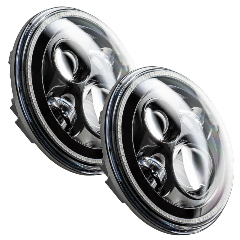 Oracle 7in High Powered LED Headlights - Black Bezel - ColorSHIFT No Controller