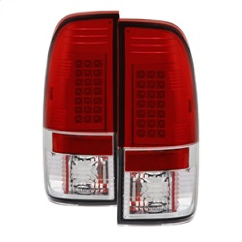 Spyder Ford F150 side 97-03/F250/350 Duty 99-07 LED Tail Lights Red Clear ALT-YD-FF15097-LED-RC - 0