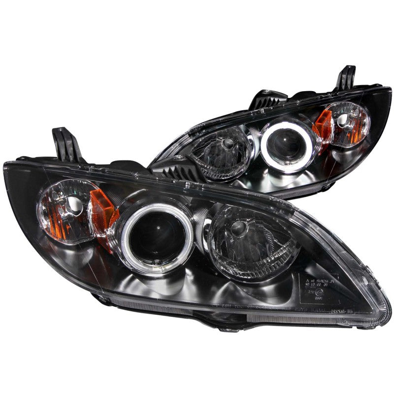 ANZO 2004-2008 Mazda 3 Projector Headlights w/ Halo Black (CCFL) - 0