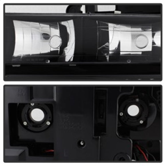 xTune 92-94 Blazer Full Size Corner/LED Bumper Headlights Black HD-JH-CCK88-LED-AM-BK-SET