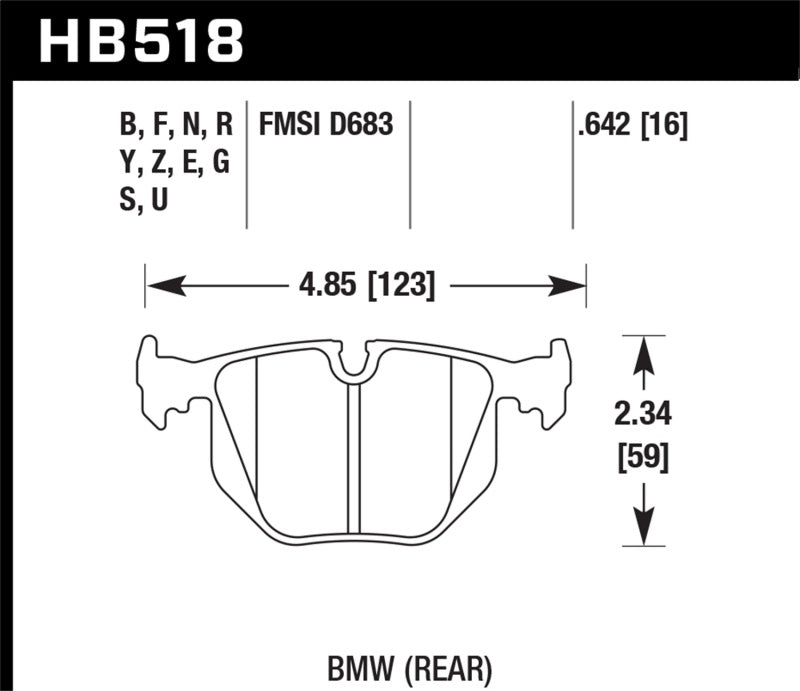 Hawk 2001-2006 BMW 330Ci HPS 5.0 Rear Brake Pads - 0