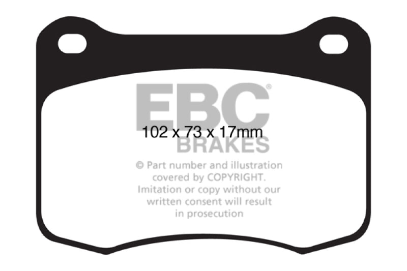 EBC 08+ Lexus IS-F 5.0 Yellowstuff Rear Brake Pads - 0