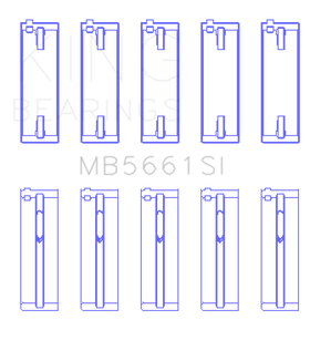 King Engine Bearings Volkswagen AMB/BYK/BBX Silicon Bi-Metal Aluminum Main Bearing Set - Size STD - 0