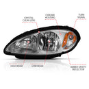 ANZO 2001-2005 Chrysler Pt Cruiser Crystal Headlight Chrome Amber (OE)-11