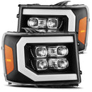 AlphaRex 07-13 GMC 1500HD NOVA LED Proj Headlight Plank Style Gloss Blk w/Activ Light/Seq Signal/DRL-3