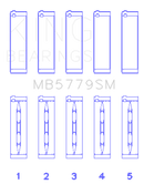 King Engine Bearings Audi CDAA/CDHA/CDHB/CDAB Main Bearing Set (Set of 5) - Size STD-1
