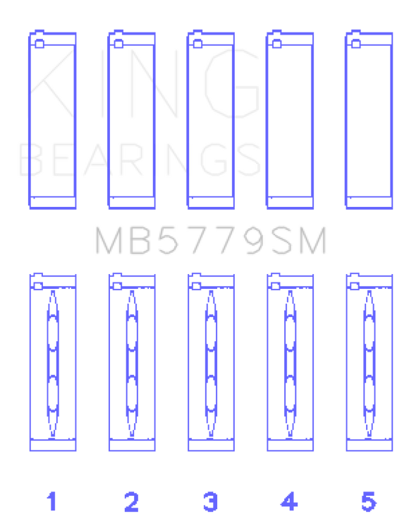 King Engine Bearings Audi CDAA/CDHA/CDHB/CDAB Main Bearing Set (Set of 5) - Size STD