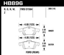 Hawk 16-18 Ford Focus RS PC Rear Brake Pads-1