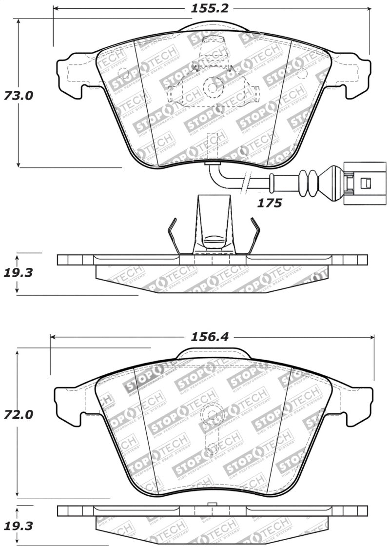 StopTech Performance 08-13 Audi TT Quattro / 12 VW Golf R Front Brake Pads - 0