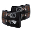 ANZO 2007-2013 Chevrolet Silverado Crystal Headlights Black-3