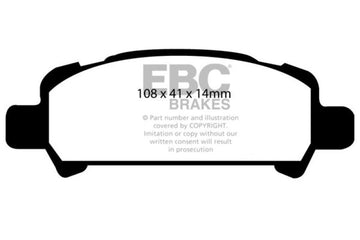 EBC 02-06 Subaru Baja 2.5 Yellowstuff Rear Brake Pads - 0