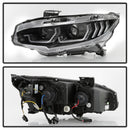 Spyder 16-18 Honda Civic 4Dr w/LED Seq Turn Sig Lights Proj Headlight - Black - PRO-YD-HC16-SEQ-BK-3