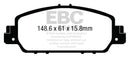 EBC 13+ Honda Accord Coupe 2.4 EX Greenstuff Front Brake Pads-3