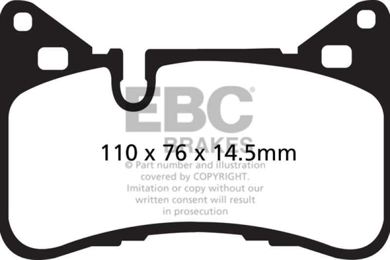 EBC 14 Mercedes-Benz C63 AMG (W204) 6.2 Redstuff Rear Brake Pads - 0