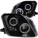 ANZO 1997-2001 Honda Prelude Projector Headlights w/ Halo Black w/ LED-2