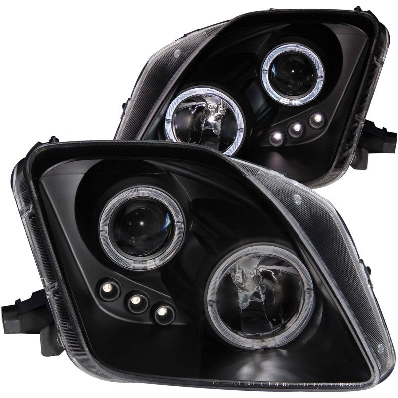 ANZO 1997-2001 Honda Prelude Projector Headlights w/ Halo Black w/ LED - 0