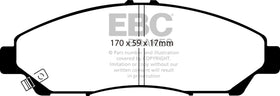 EBC 07-13 Acura MDX 3.7 Ultimax2 Front Brake Pads