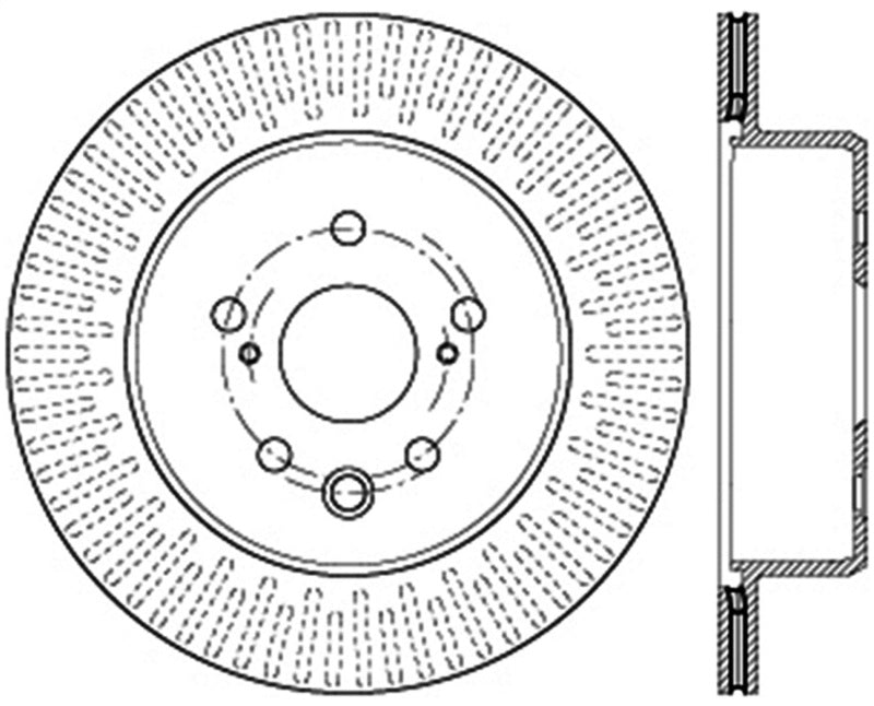 StopTech Slotted & Drilled Sport Brake Rotor Right Rear 13-14 Lexus GS300/350/400/430 - 0