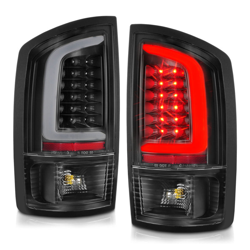 ANZO 2002-2006 Dodge  Ram 1500 LED Tail Lights w/ Light Bar Black Housing Clear Lens - 0