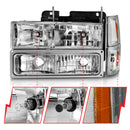ANZO 88-98 Chevrolet C1500 Crystal Headlights Chrome w/ Signal and Side Marker Lights-3