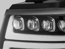 AlphaRex 07-13 Chevy Avalanche NOVA LED Proj Headlights Plank Style Matte Black w/Activ Light/DRL-1