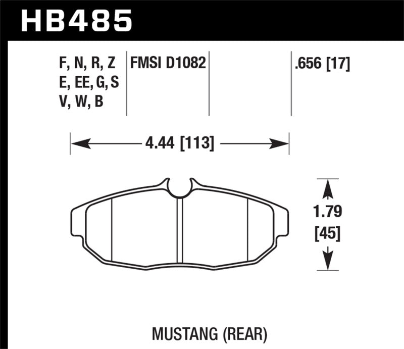 Hawk 2011-2012 Ford Mustang 5.0L Perf. 5.0 (w/Brembo Brakes) High Perf. Street 5.0 Rear Brake Pads - 0