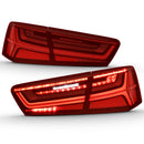 ANZO 2012-2018 Audi A6 LED Taillight Black Housing Red/Clear Lens 4 pcs (Sequential Signal)-4