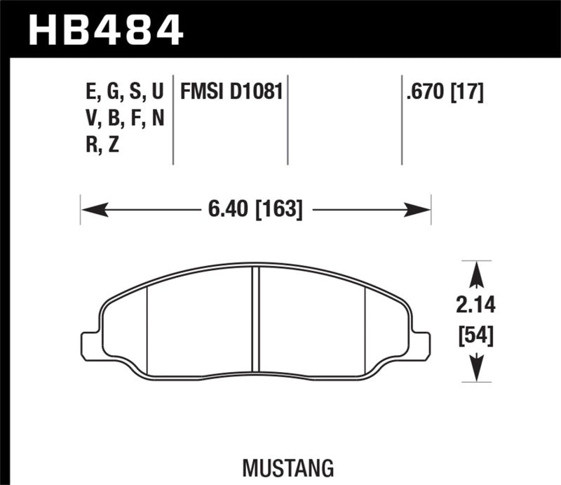 Hawk 05-10 Ford Mustang GT & V6 / 07-08 Shelby GT Performance Ceramic Street Front Brake Pads - 0