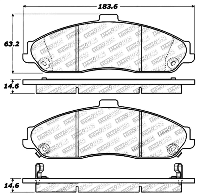 StopTech Performance 04-08 Cadillac XLR/XLR-V / 97-10 Corvette / 05-06 Pontiac GTO Front Brake Pads - 0