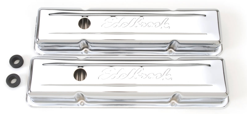 Edelbrock Valve Cover Signature Series Chevrolet 1959-1986 262-400 CI V8 Low Chrome - 0